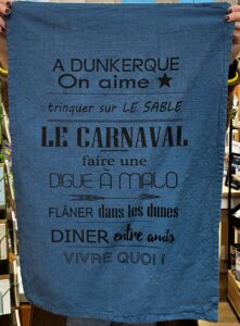 TORCHON DUNKERQUE BLEU MARINE