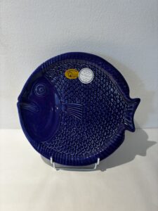 ASSIETTE BLEU MARINE POISSON GRAND MODÈLE