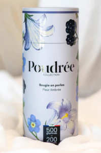 BOUGIE POUDRÉE HÉRITAGE – FLEUR AMBRÉE