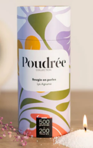 BOUGIE POUDRÉE FLORA – LYS AGRUME