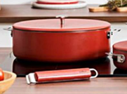 LOT MERVEILLEUSE POÊLE, COUVERCLE, POIGNÉE INOX PASSION 28CM