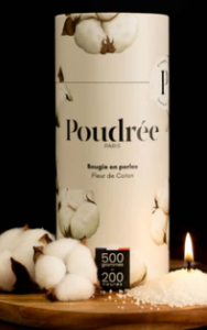 BOUGIE POUDRÉE PERMANENTE – FLEUR DE COTON