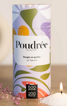 BOUGIE POUDRÉE FLORA - LYS AGRUME