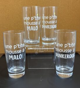 4 VERRES A BIÈRE UNE P&rsquo;TITE MOUSSE A MALO/DUNKERQUE